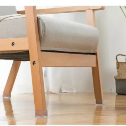 Sæt med 16 rektangulære silikone gulvbeskyttere til stoleben 20 x 30 mm Transparent