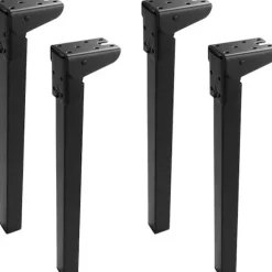 Sæt med 4 sammenklappelige bordben 35 CM, 90 graders sammenklappelige bordben, sorte sammenklappelige sofabordsben til