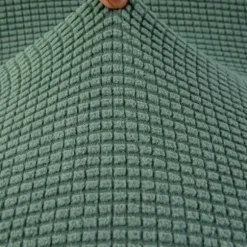 Sæt med 6 skandinaviske jacquard-stolbetræk, ensfarvede spisebordsstolbetræk, armløse stolbetræk til køkken, stue, kontor (grøn, 6 stk.)--