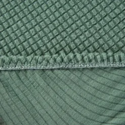 Sæt med 6 skandinaviske jacquard-stolbetræk, ensfarvede spisebordsstolbetræk, armløse stolbetræk til køkken, stue, kontor (grøn, 6 stk.)--