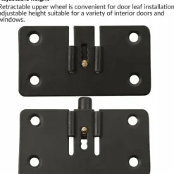 Sæt med 2 skydedørsruller, skydedørsskab, skydehjul 30mm nylon skydeskabshjul lydløs til skab garderobe garderobe (sort