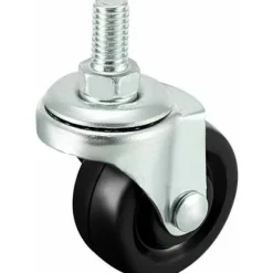 Sæt med 4 stk. 40 mm gummihjul med M8 gevindstang.