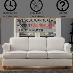 Sæt med 4 træsofaben, 8 cm firkantede sofaben, Mid-Century Mode