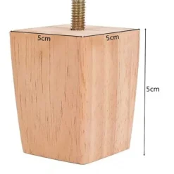 Sæt med træsengeben 5 cm høje