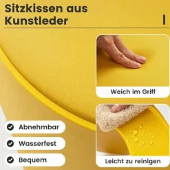 Stabelbare plastikskamler, sæt med 8 med hynder, 46 cm høje