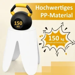 Stabelbare plastikstole med hynder, 8-pak, hvid