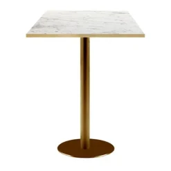 Ståbord - Rom bistro - Plade 60x60 cm - H110 cm - Fod i thermolakeret støbejern Vit
