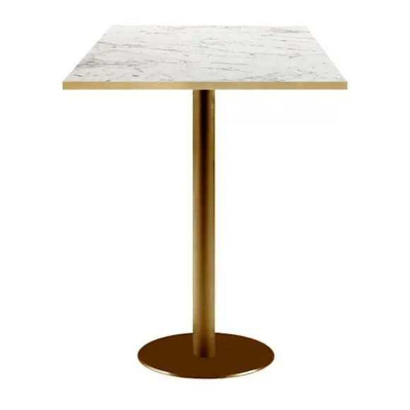 Ståbord - Rom bistro - Plade 60x60 cm - H110 cm - Fod i thermolakeret støbejern Vit