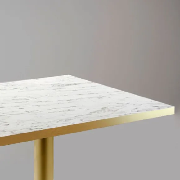 Ståbord - Rom bistro - Plade 60x60 cm - H110 cm - Fod i thermolakeret støbejern Vit