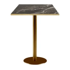 Ståbord - Rom bistro Marmor med åre - 60x60 cm - Højde 110 cm - Fod i thermolakeret støbejern Svart