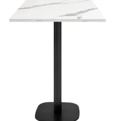 Ståbord 60 x 60 cm - Rund hvid marmor model Vit