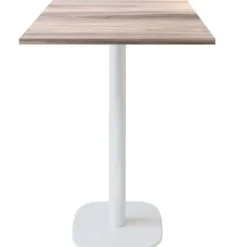 Ståbord 60 x 60 cm - Rund model, stel af hvid eg beige