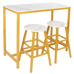 Stilfuldt barbord med 2 stole sæt, simple moderne møbler til køkken, spillerum, stue