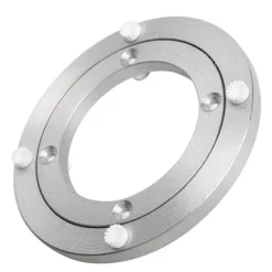 Stille pladespiller Forbedret lydløs aluminiumslegering roterende hardware Drejeskive stabil og skridsikker til spisebord (5 tommer)