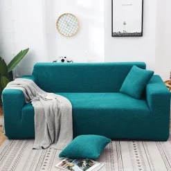 Stilrent Stretch Betræk til Sofa, 1-Delet, Høj Stretch, Tykt og Blødt Sofabetræk, Maskinvaskbart, Skridsikkert Blu-FA- Blue 1 seater/chair