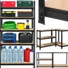 Stålopbevaringsreol, 5 hylder, 180x90x40 cm, sort