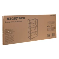 Stålopbevaringsreol, 5 hylder, 180x90x40 cm, sort