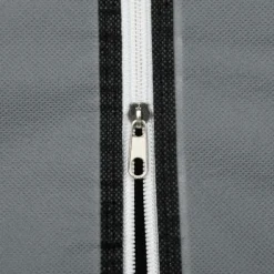 Stof Garderobe, Foldeskab Med Skuffer Og Bøjlestang, Lynlås, Garderobe, Non-Woven Stof, Mørkegrå