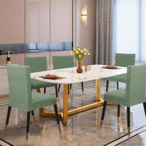 Stolbetræk, elastisk, aftageligt vaskbart moderne betræk til hotel, restaurant dekoration (grøn) - Perfet