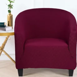 Stolbetræk Stretch Barrel Stol Slipcovers Ensfarvet Tub