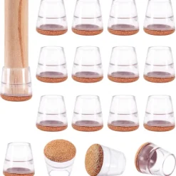 Stolebenbeskytter Anti-scratch og støjreducerende Stolefodspuder Silikonestolepude Stolepudebeskytter Parket Transparents 16 stk 20mm