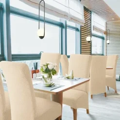 Stolebetræk 2 stk. Spise Jacquard Stretch Aftagelig Vaskbar U