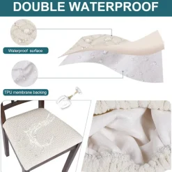 Stolebetræk 2 stk. Stolepudebetræk Aftageligt Vandtæt Stolesædebetræk hvid