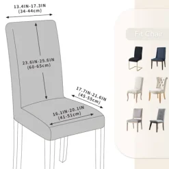 Stolebetræk Sæt med 2 Stræk Stolebetræk Spisestuestolebetræk Universal Elastiske Betræk Vaskbare Aftagelige (2 Stykker, Mørkegrå) grey