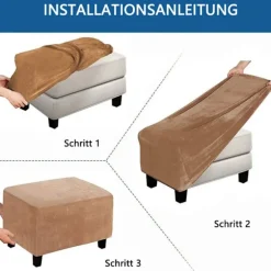 Stolebetræk til runde skamler, møbelbeskytter med elastisk bund, fodskammelbetræk der sikrer lang levetid og æstetik (blødt og