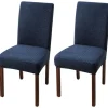 Stolebetræk til spisestuestole Spisestuestolebetræk Strækbare køkken Parsons stolebetræk (Navy Blue, 2 stk.)