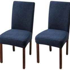 Stolebetræk til spisestuestole Spisestuestolebetræk Strækbare køkken Parsons stolebetræk (Navy Blue, 2 stk.)