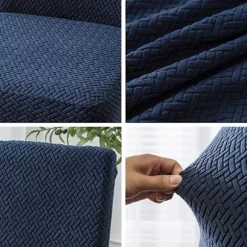 Stolebetræk til spisestuestole Spisestuestolebetræk Strækbare køkken Parsons stolebetræk (Navy Blue, 2 stk.)