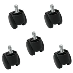 Stolehjul drejehjul møbelhjul 5-pak 50 mm / 2 tommer Black Black