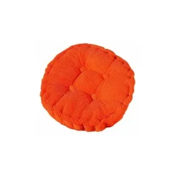 Stolepude, tyk fyld, quiltet, rund, til indendørs og udendørs spisning, rund pude, orange