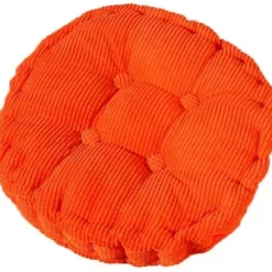 Stolpude, Tyk Polstring, Quiltet, Rund, Kompatibel med Indendørs og Udendørs Spisning, Rund Pude, Orange