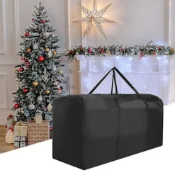 Stor juletræsopbevaringstaske, kraftig vandtæt Oxford-stof, opbevaring af julepynt med håndtag 122*39*55CM_yux 122*39*55CM