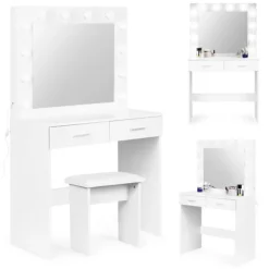 Stort moderne kosmetisk toiletbord, spejlbelysning