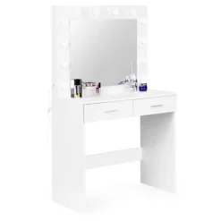 Stort moderne kosmetisk toiletbord, spejlbelysning