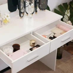 Stort moderne kosmetisk toiletbord, spejlbelysning
