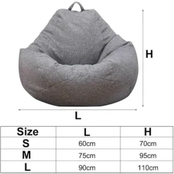 Stort sækkestolsbetræk Sofa Farve Simpelt design Indendørs Lazy Lounger til voksne og børn Uden fyld