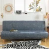 Strækbar armløs sofaovertræk, Universal armløs sofaovertræk Alle dækkede folde sofa beskytter, Nem at installere og rengøre, 3 sæder Clic Clac overtræk, Blå | Fyndiq