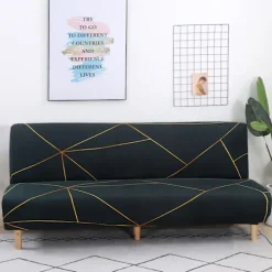Strækbar armløs sofaovertræk, Universal armløs sofaovertræk Alle dækket folde sofa beskytter, Nem at installere og rengøre, 3 sæder Clic Clac overtræk, Mørkegrå | Fyndiq