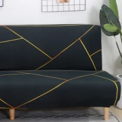 Strækbar armløs sofaovertræk, Universal armløs sofaovertræk Alle dækket folde sofa beskytter, Nem at installere og rengøre, 3 sæder Clic Clac overtræk, Mørkegrå | Fyndiq