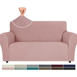 Strækbart sofabetræk, skridsikker sofabetræk, elastisk sofabetræk med armlæn, sofabetræk Koltuk Örtüsü sofakast grey / pink 2 sitzer | sofa breite: 145-178 cm | Fyndiq