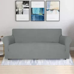 Strækbart sofabetræk, skridsikker sofabetræk, elastisk sofabetræk med armlæn, sofabetræk Koltuk Örtüsü sofakast grey / pink 2 sitzer | sofa breite: 145-178 cm | Fyndiq