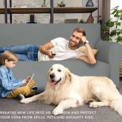 Strækbart sofabetræk, skridsikker sofabetræk, elastisk sofabetræk med armlæn, sofabetræk Koltuk Örtüsü sofakast grey / pink 2 sitzer | sofa breite: 145-178 cm | Fyndiq
