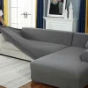 Strækbart sofabetræk til 1/2/3/4 personers & L-formet hjørnesofa, vaskbart polyesterbetræk, grå (FMY)
