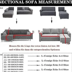 Strækbart sofabetræk til 1/2/3/4 personers & L-formet hjørnesofa, vaskbart polyesterbetræk, grå (FMY)