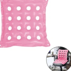 Stykke (Pink) Siddepude - Oppustelig Siddepude - Luftstolspuder 48x48 cm PVC Firkantet Sæde - Åndbar og