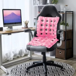 Stykke (Pink) Siddepude - Oppustelig Siddepude - Luftstolspuder 48x48 cm PVC Firkantet Sæde - Åndbar og